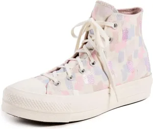 Converse Women's Chuck Taylor All Star Lift High Top Sneakers, Egret/Gravel/Lt Arctic Pink, 5.5 Medium US