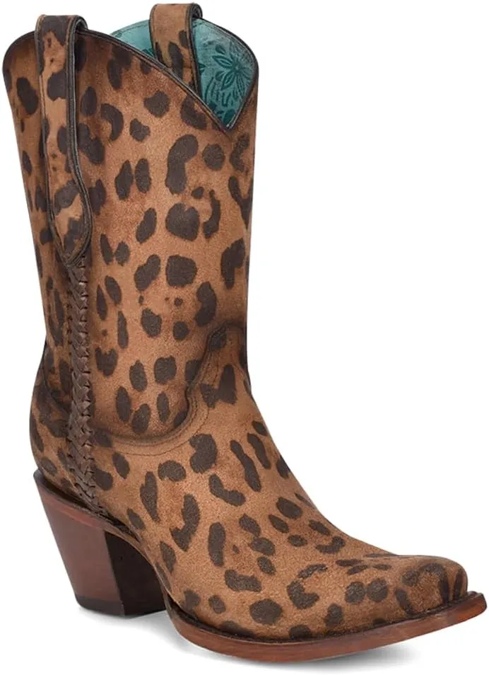 CORRAL Women's Brown Leopard Print Western Boots