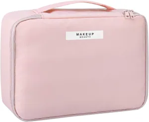 Cosmetic Organizer Bag with Pouch, Makeup Pouch for Home and Travel, Makeup Organiser for Brushes, Toiletries, Cosmetics for Women, Rose Gold, Cosmetic Bags