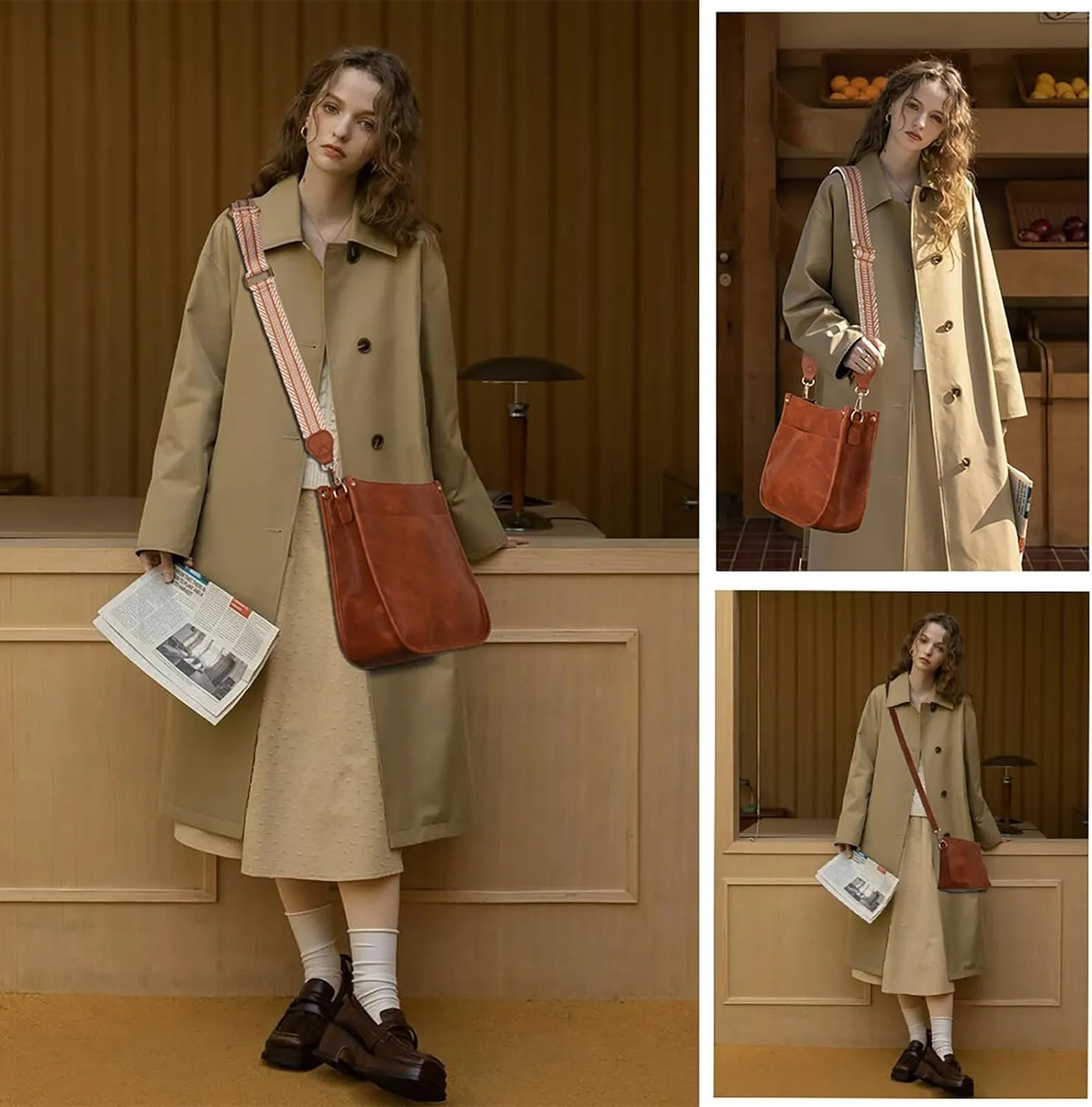 Cottoncode Crossbody Bags for Women, Trendy 2PCS Hobo Handbags Set, Vegan Leather Handbag Purse Set with 2 Adjustable Straps
