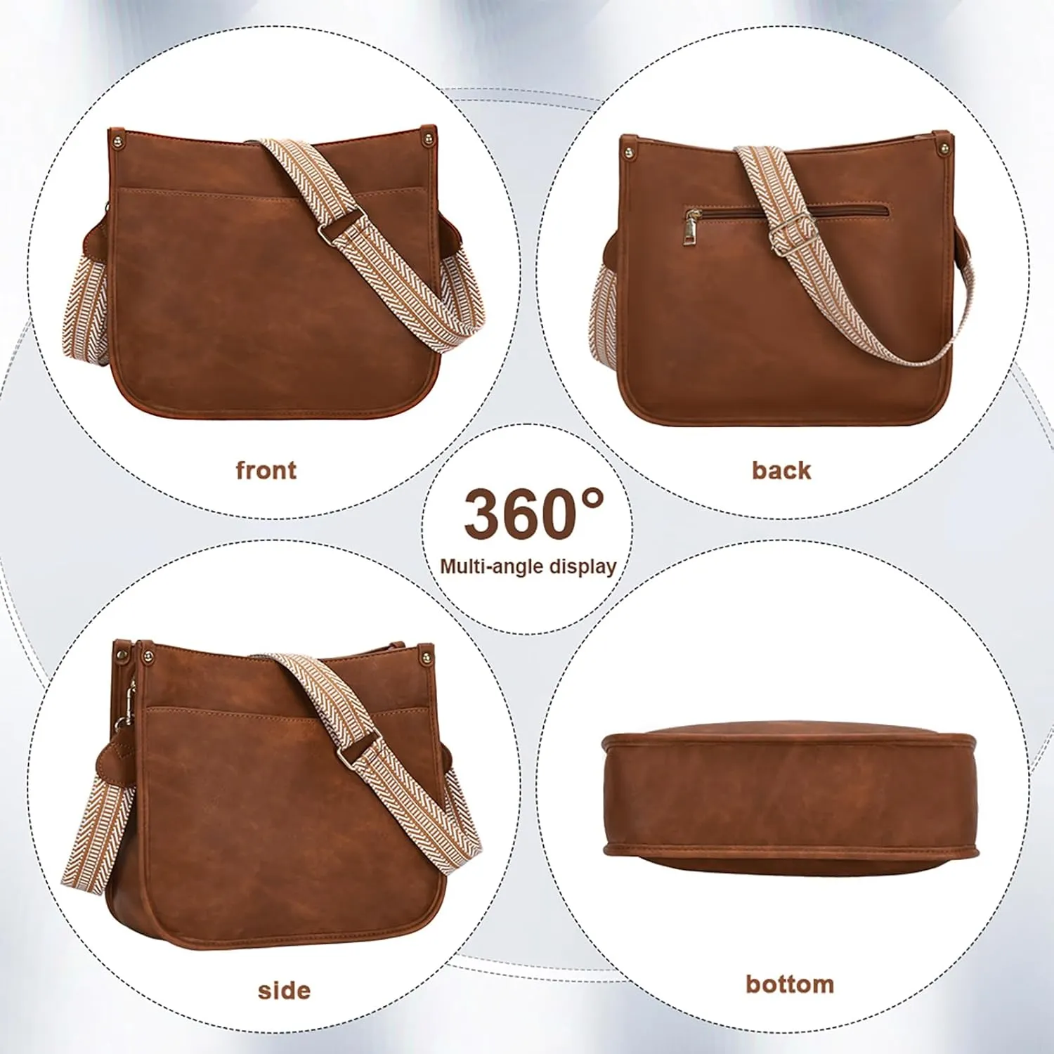 Cottoncode Crossbody Bags for Women, Trendy 2PCS Hobo Handbags Set, Vegan Leather Handbag Purse Set with 2 Adjustable Straps