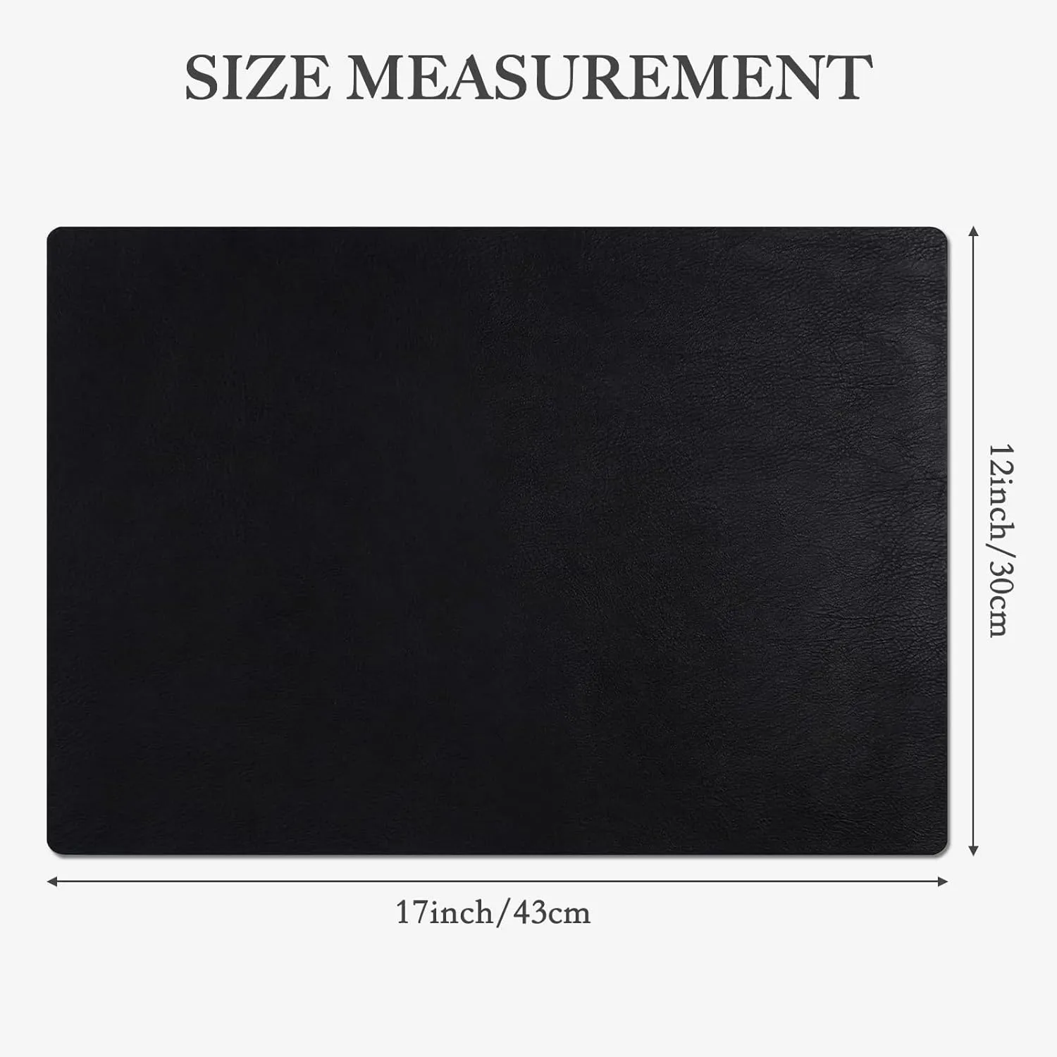 Cowhide Pattern Placemats Set of 6, Faux Leather Place Mats Heat Resistant Non-Slip Waterproof Wipeable Kitchen Dining Reversible Table Mat for Indoor & Outdoor,Black