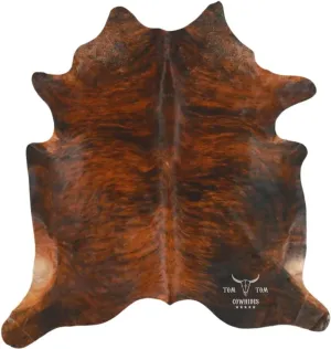 Cowhides Rug 7x6 Brindle Red Brown Black Cowhide Natural Leather