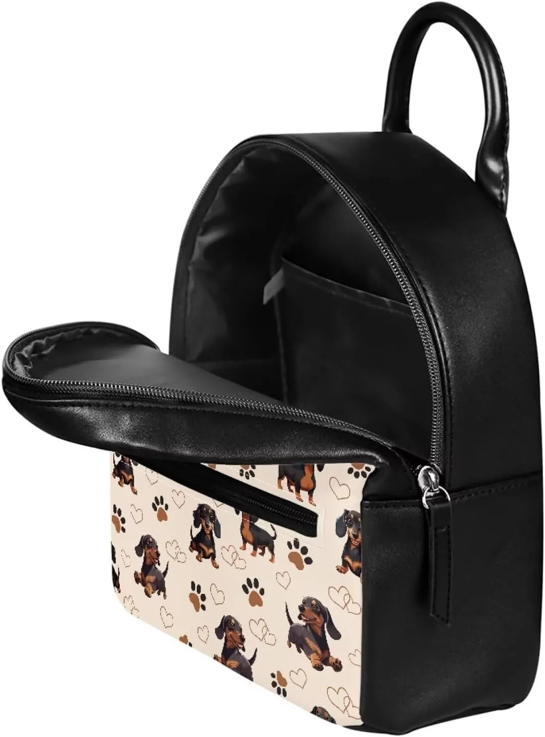Cozeyat Dachshund Mini Backpack for Women Leather Waterproof Stylish Daypack Purse Shoulder Bag Lightweight Small Casual Daily Travel Backpack Lady Girls Gifts for Work School