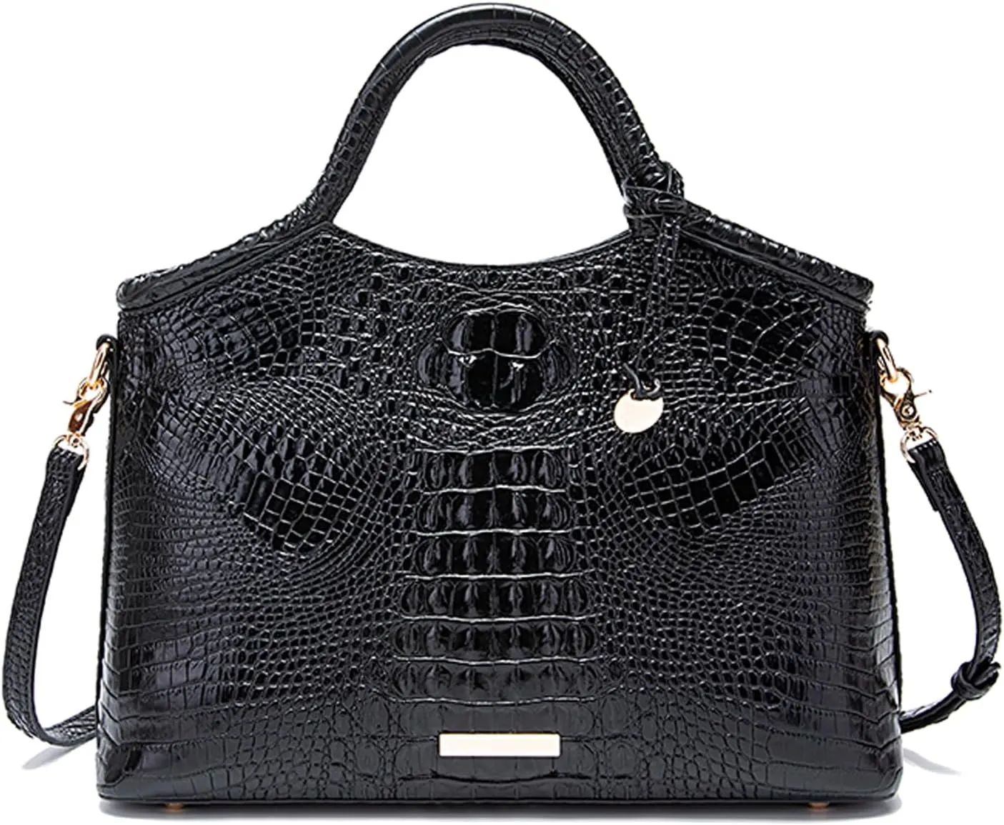 Crocodile Pattern Gradient Top Handle Satchel Large Capacity Tote Bag Casual Versatile Commuter Bag Leather
