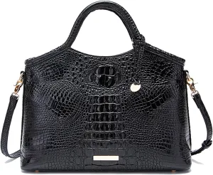 Crocodile Pattern Gradient Top Handle Satchel Large Capacity Tote Bag Casual Versatile Commuter Bag Leather