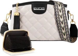 Crossbody Bags for Women,Stylish Wide Strap Shoulder Bag,Synthetic Leather,Daily Use Purses and Handbags with Zipper