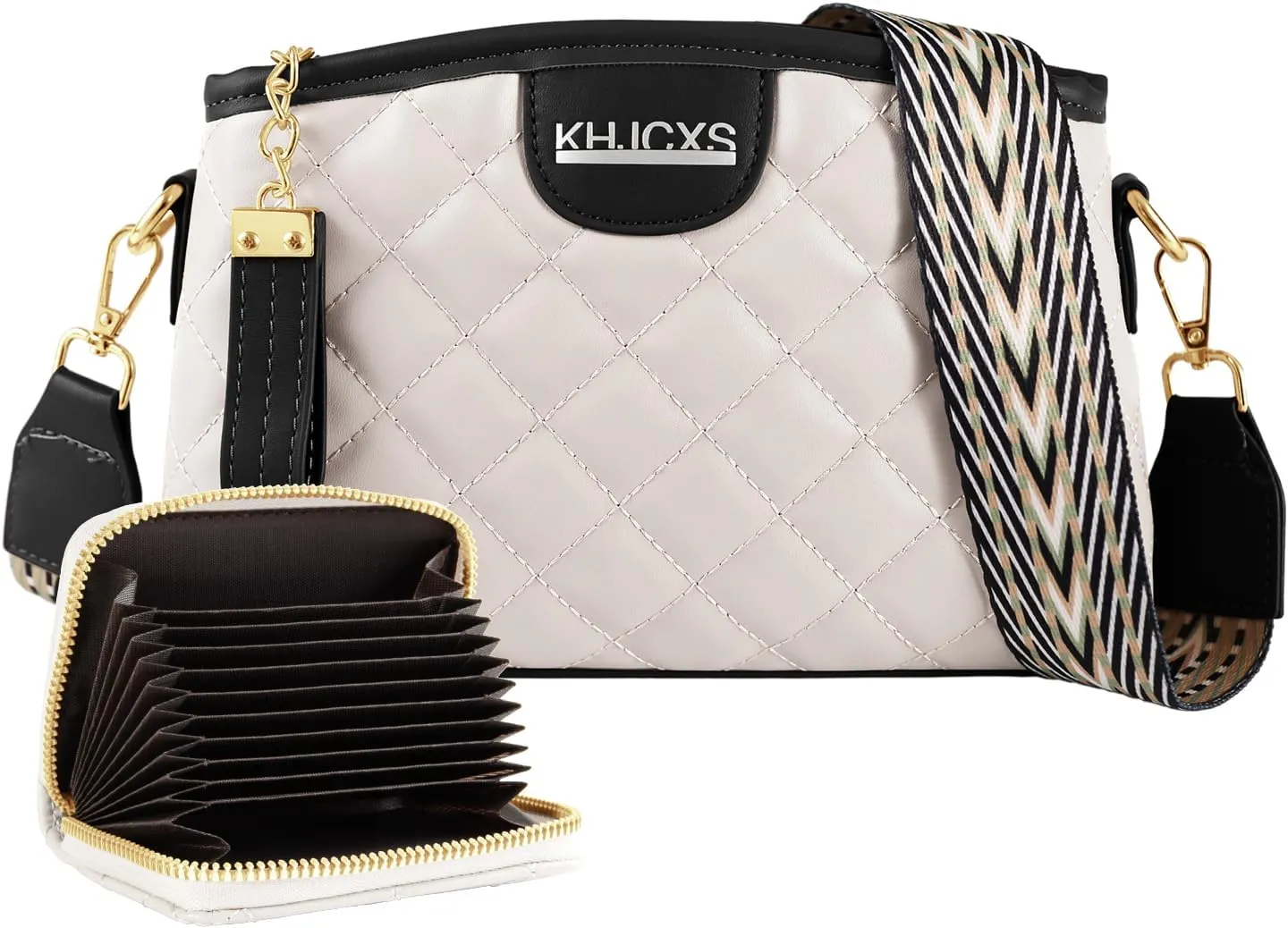 Crossbody Bags for Women,Stylish Wide Strap Shoulder Bag,Synthetic Leather,Daily Use Purses and Handbags with Zipper