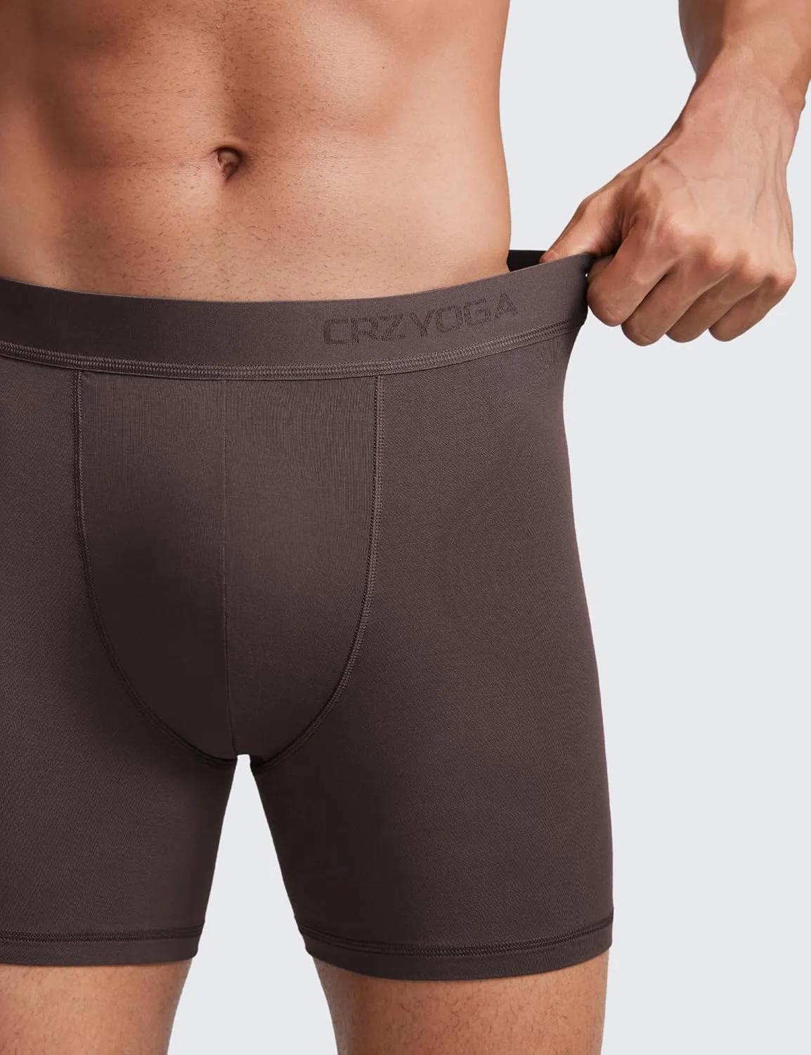 CRZ YOGA Men's Ultra-Soft Modal Boxer Briefs 5" - Double Lined Comfort Moisture Wicking Breathable Stretch Underwear 3-Pack