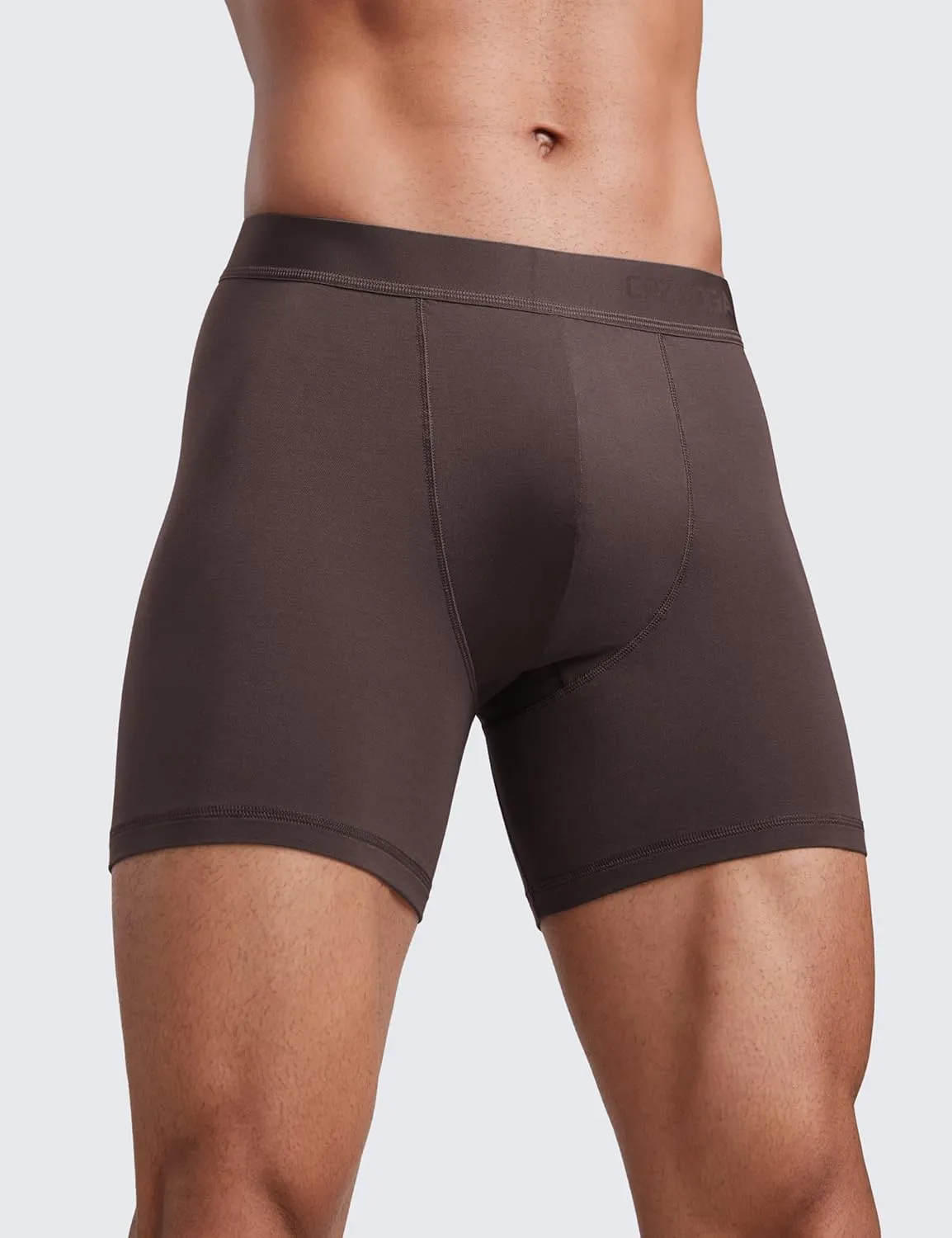 CRZ YOGA Men's Ultra-Soft Modal Boxer Briefs 5" - Double Lined Comfort Moisture Wicking Breathable Stretch Underwear 3-Pack