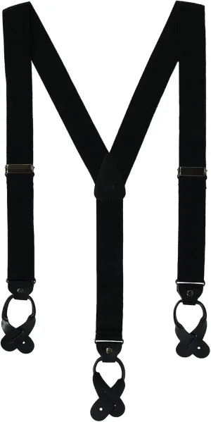 CTM® Men's Canvas Button-End Old West Suspenders (Tall Available)