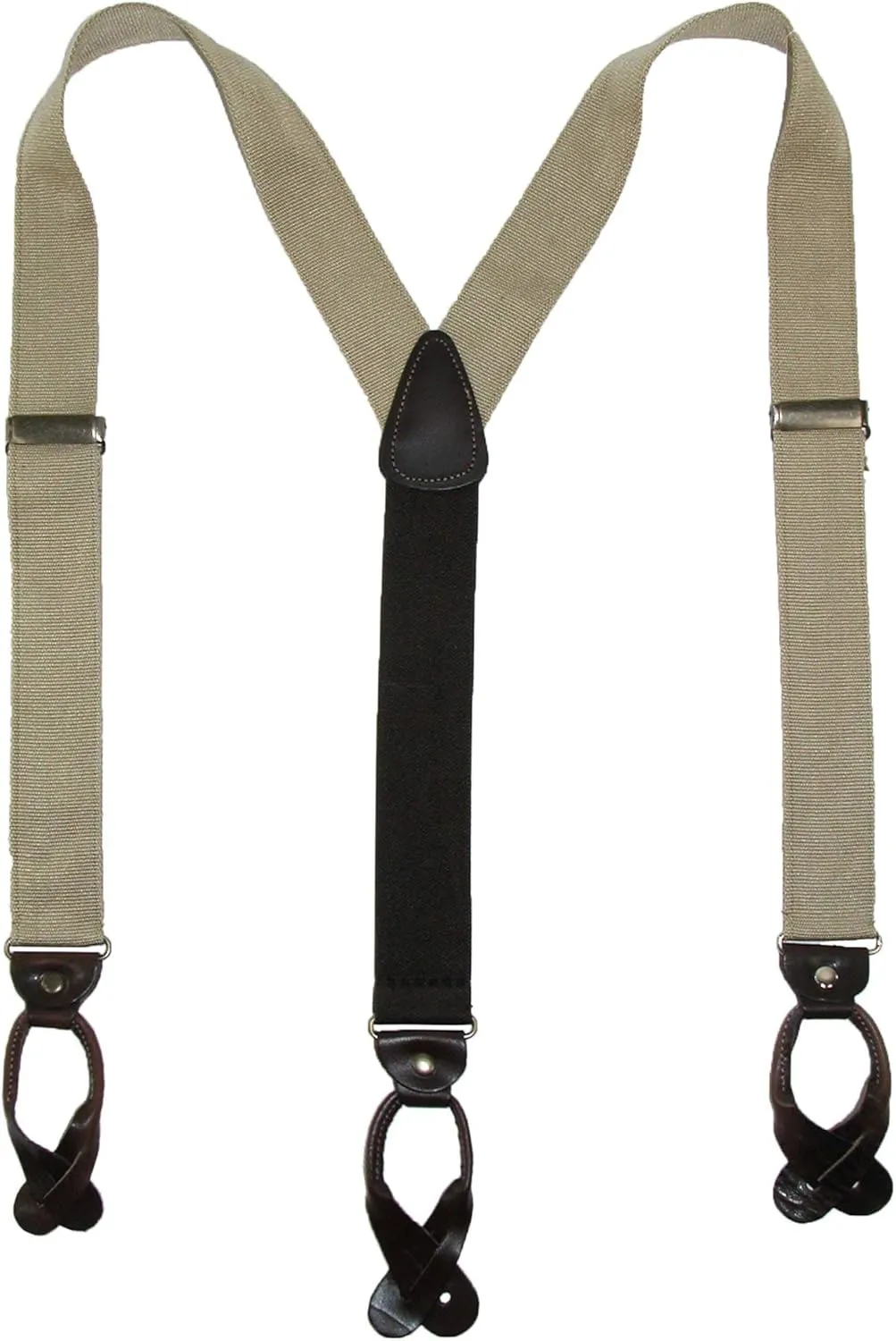 CTM® Men's Canvas Button-End Old West Suspenders (Tall Available)