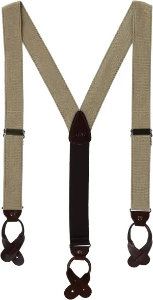 CTM® Men's Canvas Button-End Old West Suspenders (Tall Available)