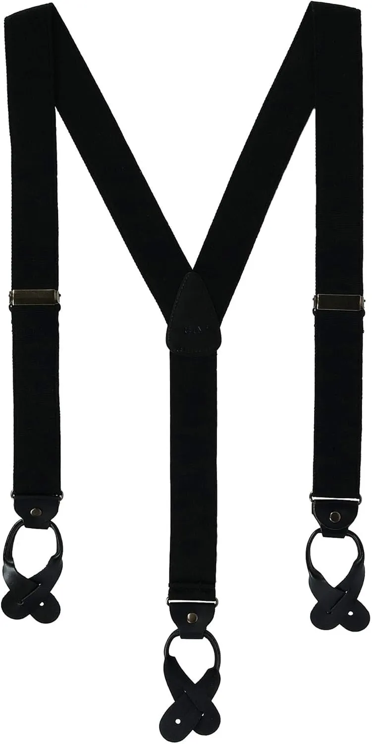 CTM® Men's Canvas Button-End Old West Suspenders (Tall Available)