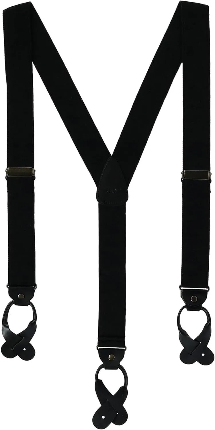 CTM® Men's Canvas Button-End Old West Suspenders (Tall Available)