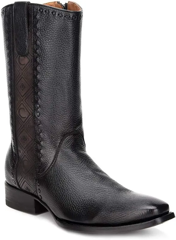 Cuadra Men's Boot in Genuine Deer Leather with Zipper Black