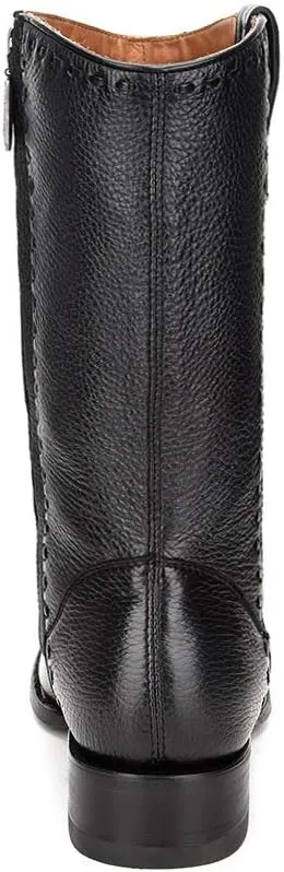 Cuadra Men's Boot in Genuine Deer Leather with Zipper Black
