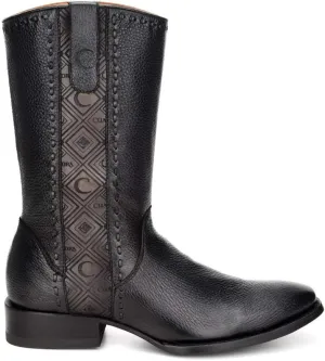 Cuadra Men's Boot in Genuine Deer Leather with Zipper Black