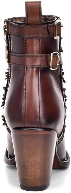 Cuadra Women's Bootie in Bovine Leather with Crystals and Zipper