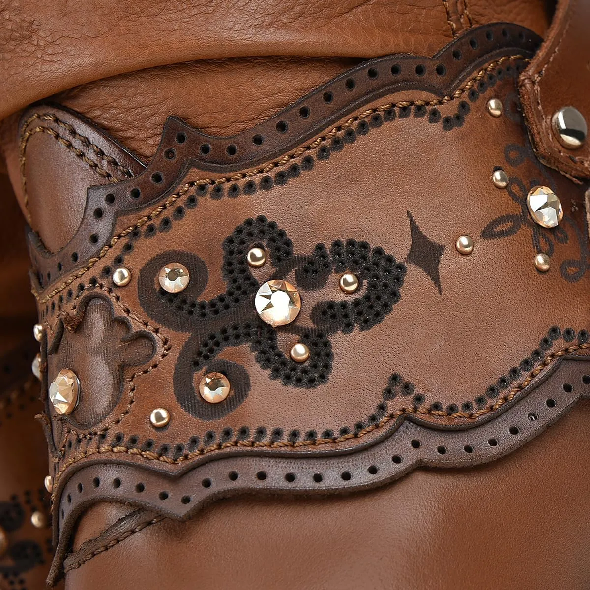 Cuadra Women's Cowgirl Boots in Authentic Leather and Authentic Crystals 1Z41RS