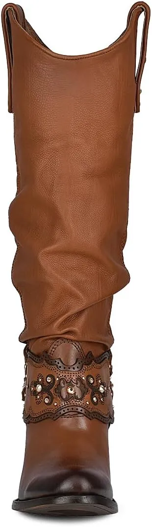 Cuadra Women's Cowgirl Boots in Authentic Leather and Authentic Crystals 1Z41RS