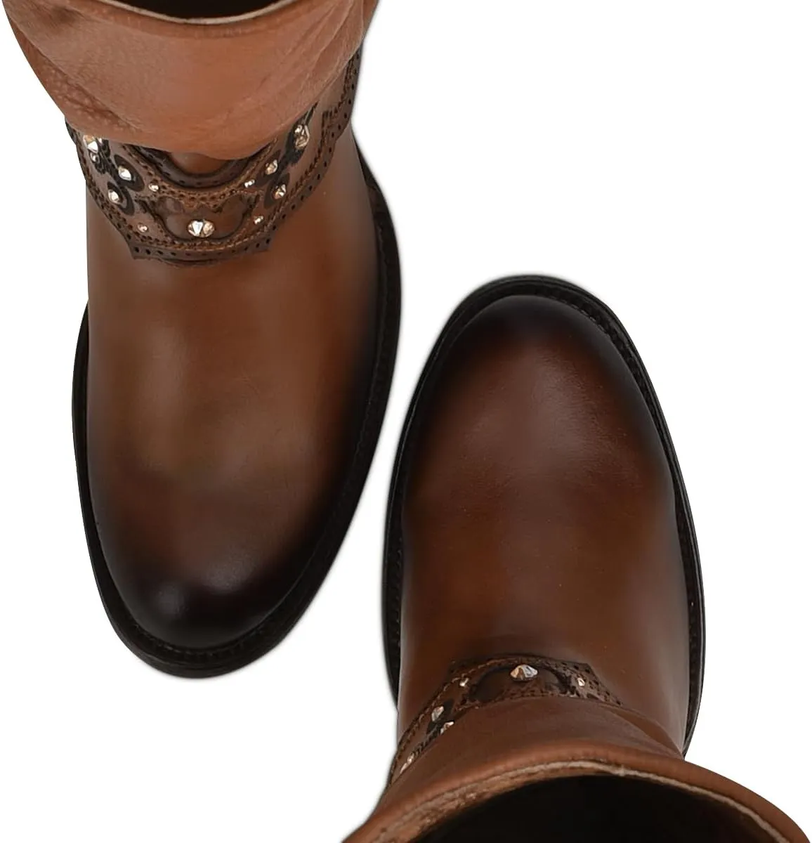 Cuadra Women's Cowgirl Boots in Authentic Leather and Authentic Crystals 1Z41RS