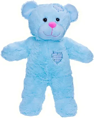 Cuddly Soft 8 inch Stuffed Blue Patches Teddy Bear...We Stuff 'em...You Love 'em!