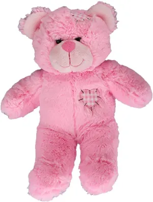 Cuddly Soft 8 inch Stuffed Pink Patches Teddy Bear...We Stuff 'em...You Love 'em!