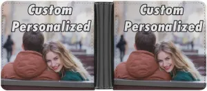Custom Leather Wallet, Personalized Wallet Custom PU Leather Wallet Design Your Name Photo Custom Portable Purse Funny Wallet Gifts for Boyfriend, Dad,Son (Double-sided Same Design)