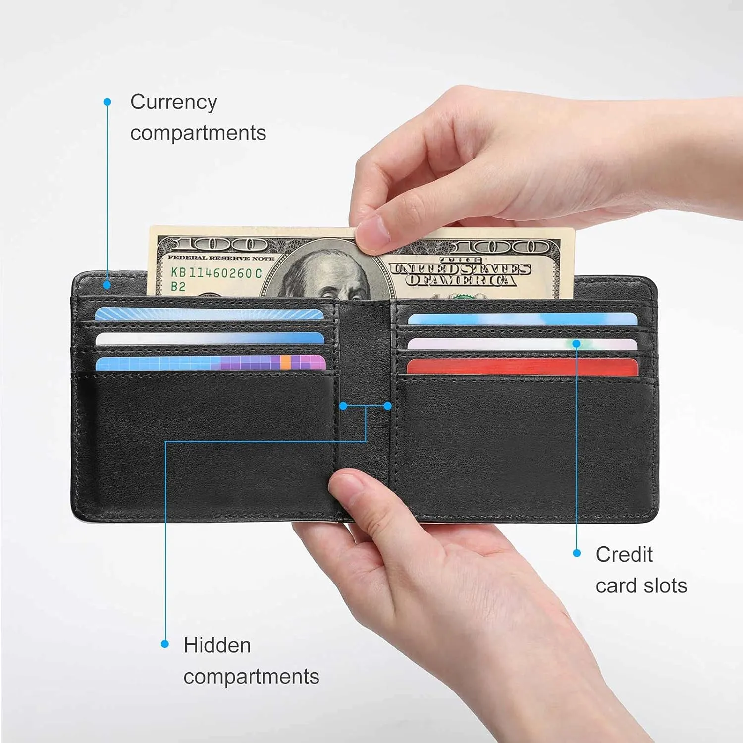 Custom Leather Wallet,Custom Wallet Personalized Wallet Customized PU Leather Wallet Design Your Name Photo Custom Portable Wallets for Men, Women (Double-sided Different Design)