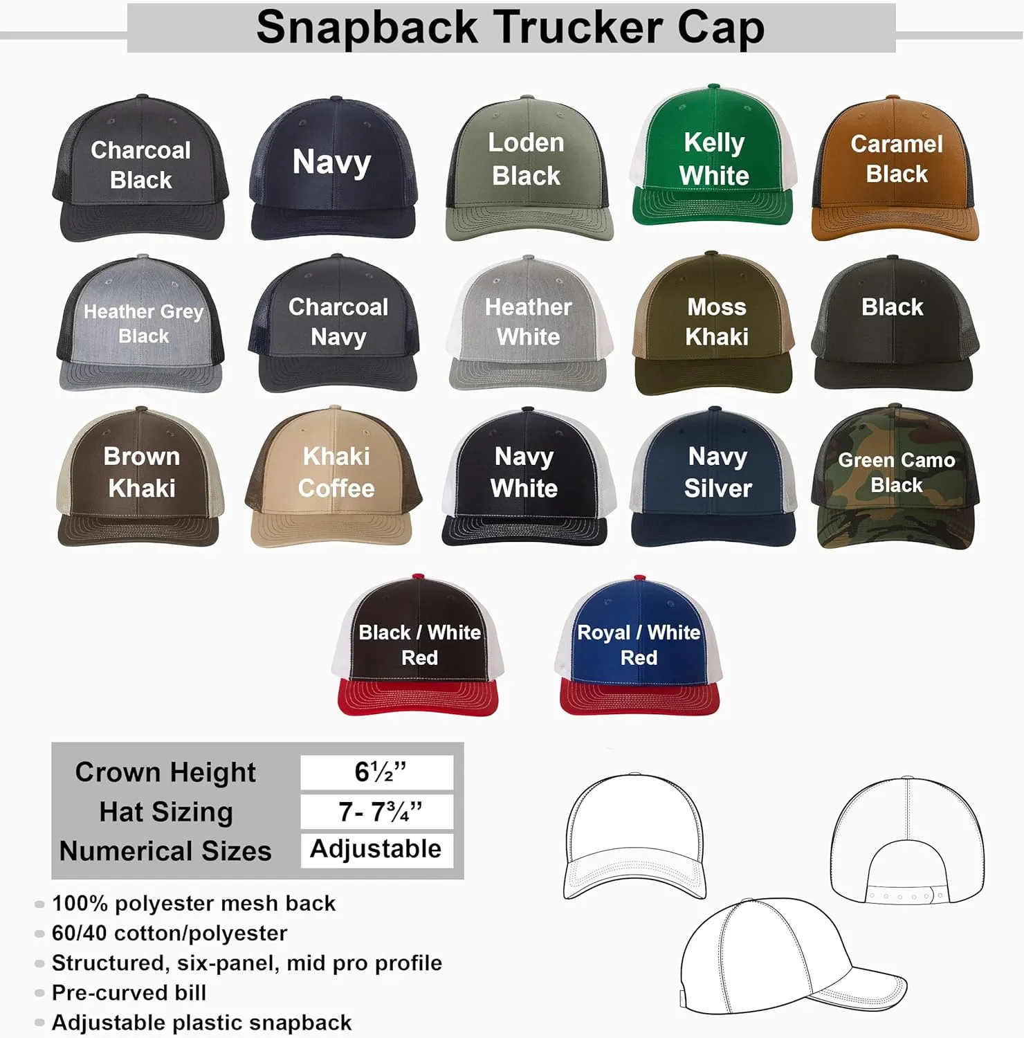Custom Logo Leather Patch Trucker Hat Personalized Engraved Baseball Cap Gift for Him & Her