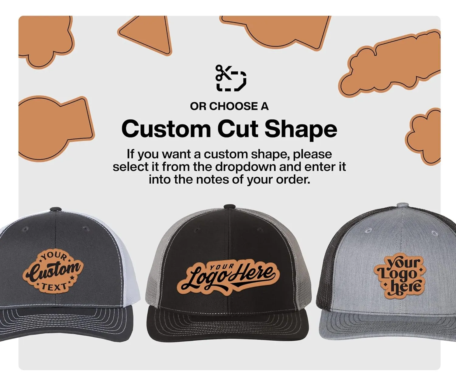 Custom Trucker Leather Patch Hat Laser Engraved - Charcoal/White