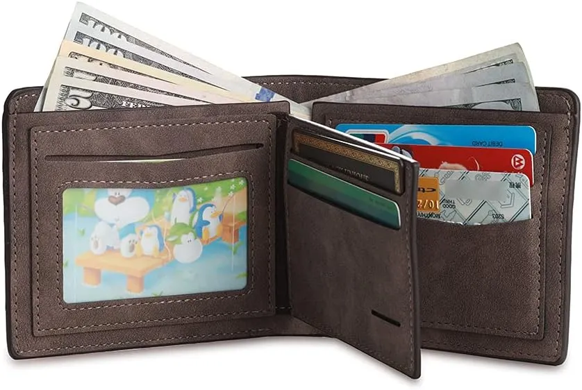 Custom Wallets for Men Personalized Photo Wallets for Mens Engraved Wallets Personalized Gifts for Men Dad Husband Son (Style 1)