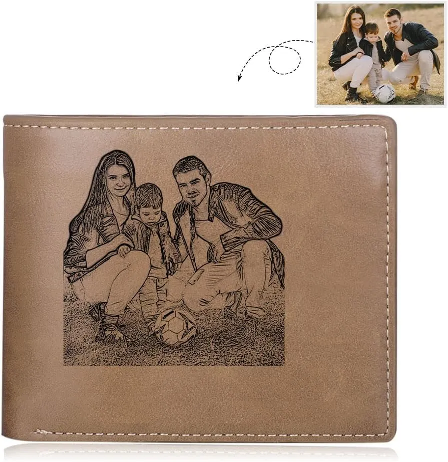 Custom Wallets for Men Personalized Photo Wallets for Mens Engraved Wallets Personalized Gifts for Men Dad Husband Son (Style 5)
