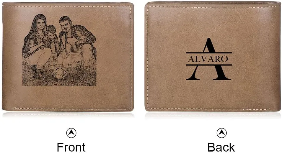 Custom Wallets for Men Personalized Photo Wallets for Mens Engraved Wallets Personalized Gifts for Men Dad Husband Son (Style 5)