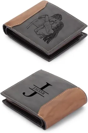 Custom Wallets for Men Personalized Photo Wallets for Mens Engraved Wallets Personalized Gifts for Men Dad Husband Son (Style 7)