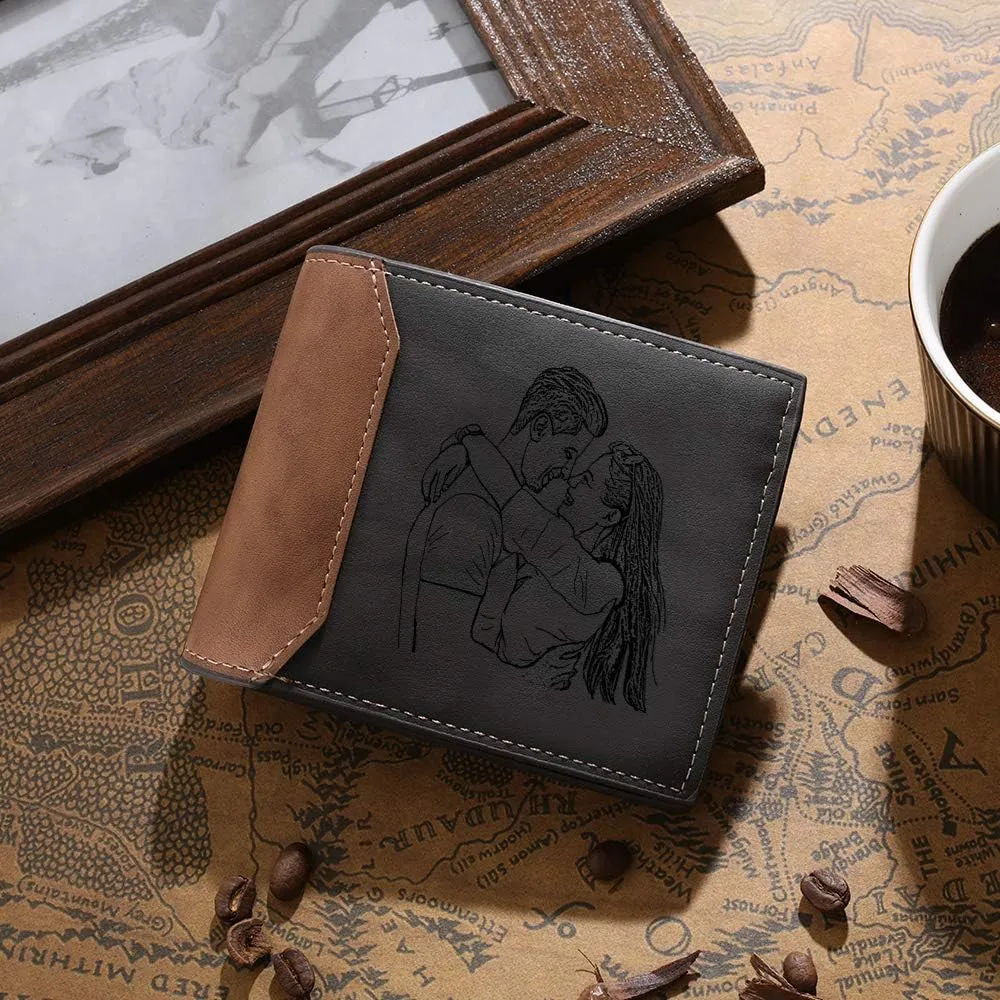 Custom Wallets for Men Personalized Photo Wallets for Mens Engraved Wallets Personalized Gifts for Men Dad Husband Son (Style 7)
