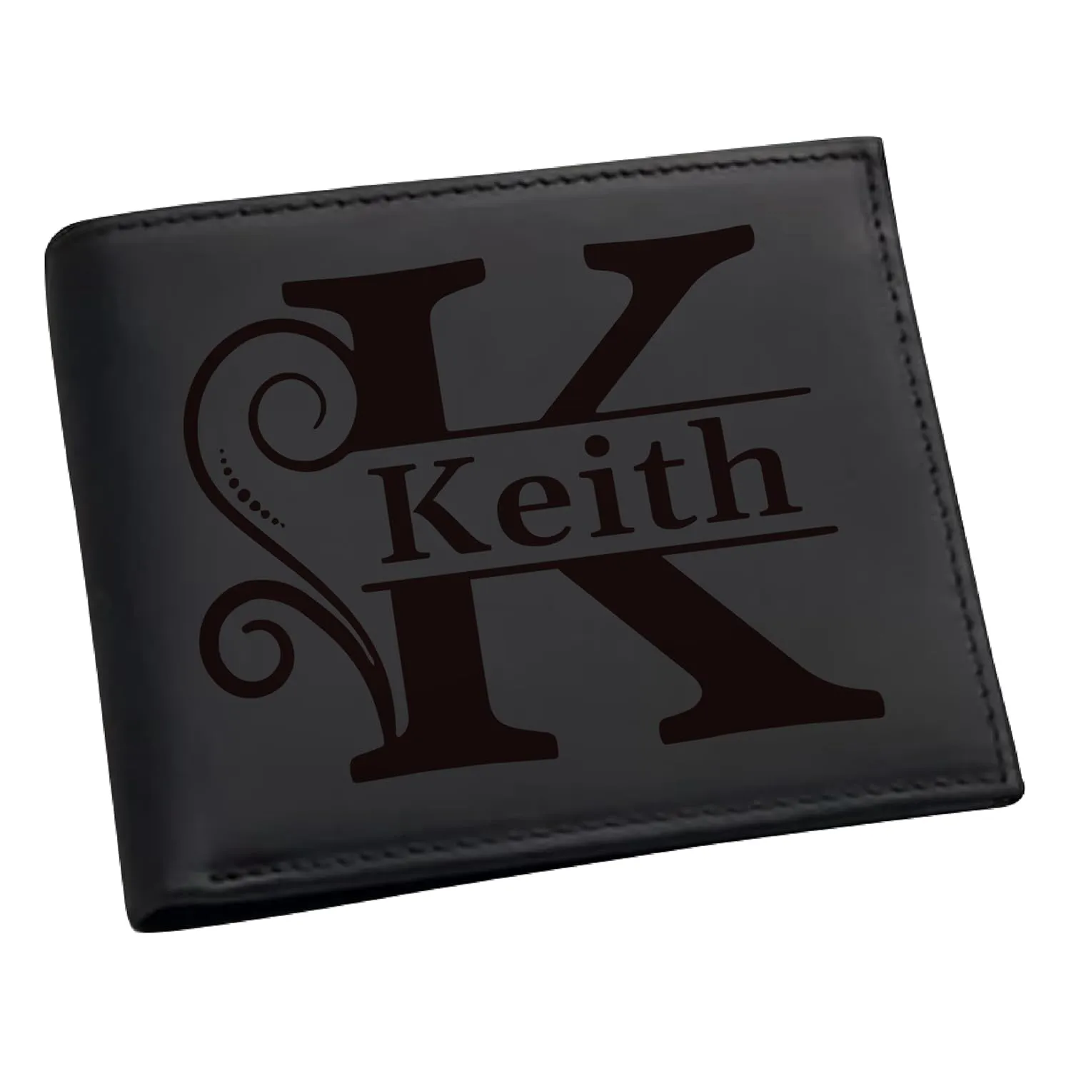 Customized Wallet For Dad Husband, Genuine Leather Personalized Mens Wallet, Custom Leather Wallet For Men, Personalized Engraved Full Grain Leather With RFID Blocking