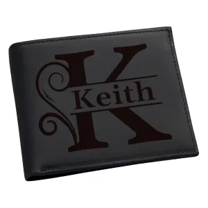 Customized Wallet For Dad Husband, Genuine Leather Personalized Mens Wallet, Custom Leather Wallet For Men, Personalized Engraved Full Grain Leather With RFID Blocking