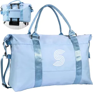 Cute Bags for Girls, Initial Travel Duffel Bag, Gym Bag, Duffel Bag,Personalized Weekender Bag，Overnight Bag Birthday Gifts for Teen Girls Preppy Stuff For Kids Girl (Letter S)
