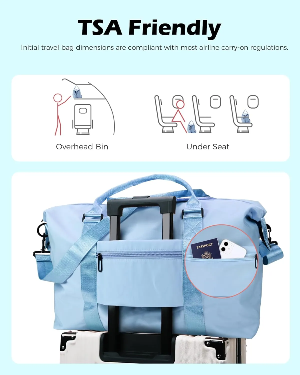 Cute Bags for Girls, Initial Travel Duffel Bag, Gym Bag, Duffel Bag,Personalized Weekender Bag，Overnight Bag Birthday Gifts for Teen Girls Preppy Stuff For Kids Girl (Letter S)