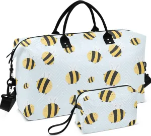 Cute Bees Delicate Shades Duffle Bag for Travel Toiletry Bag Set, Print Women Gym Bags Tote Carry on Bags