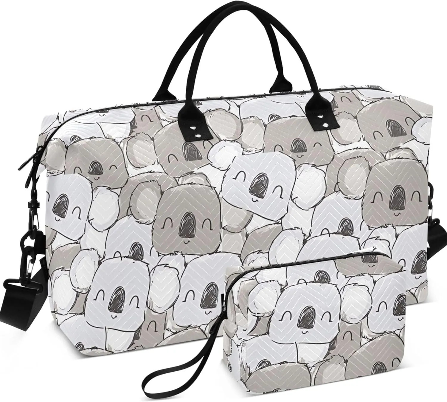 Cute Koala Stock Duffle Bag Women Travel Toiletry Bag Set, Prints Women Gym Tote Bags Carry on Duffel Bag