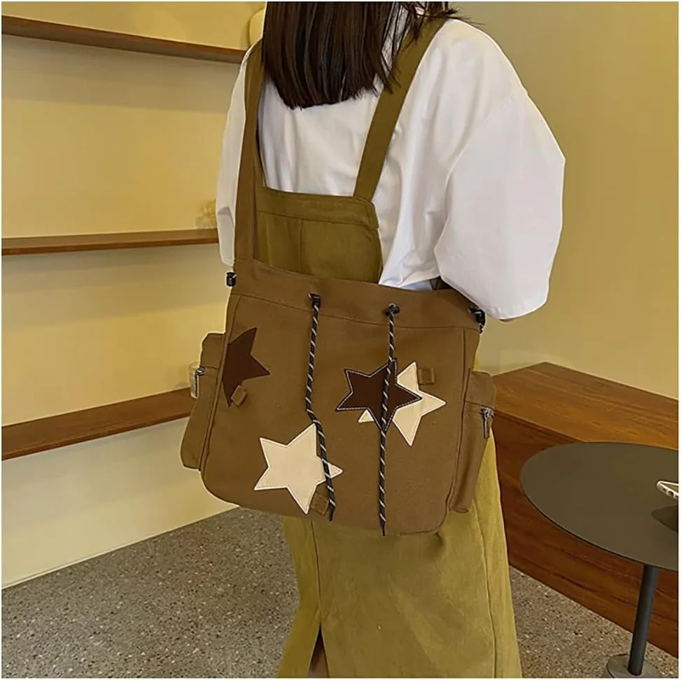 Cute Messenger Bag Y2K Crossbody Bag Cute Tote Bags for Women Kawaii Star Purse Aesthetic Shoulder Bag