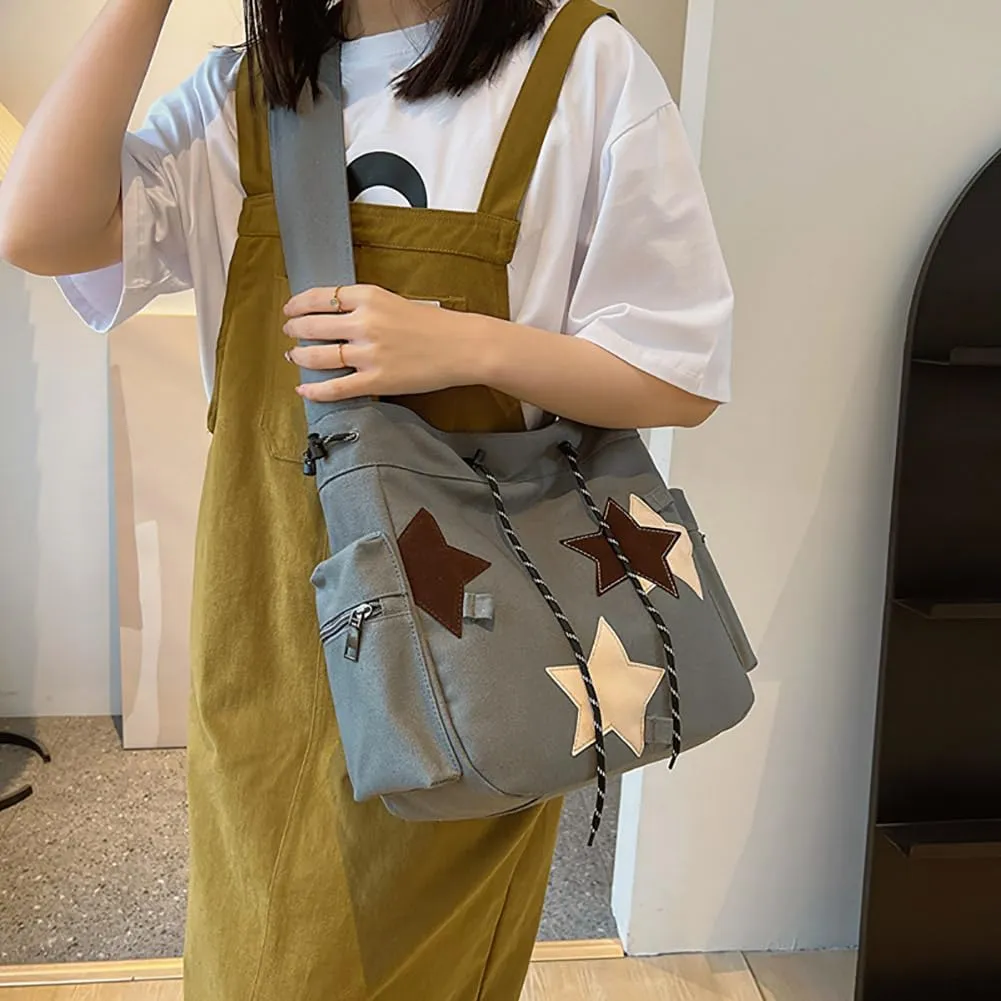 Cute Messenger Bag Y2K Crossbody Bag Cute Tote Bags for Women Kawaii Star Purse Aesthetic Shoulder Bag