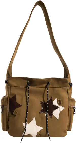 Cute Messenger Bag Y2K Crossbody Bag Cute Tote Bags for Women Kawaii Star Purse Aesthetic Shoulder Bag