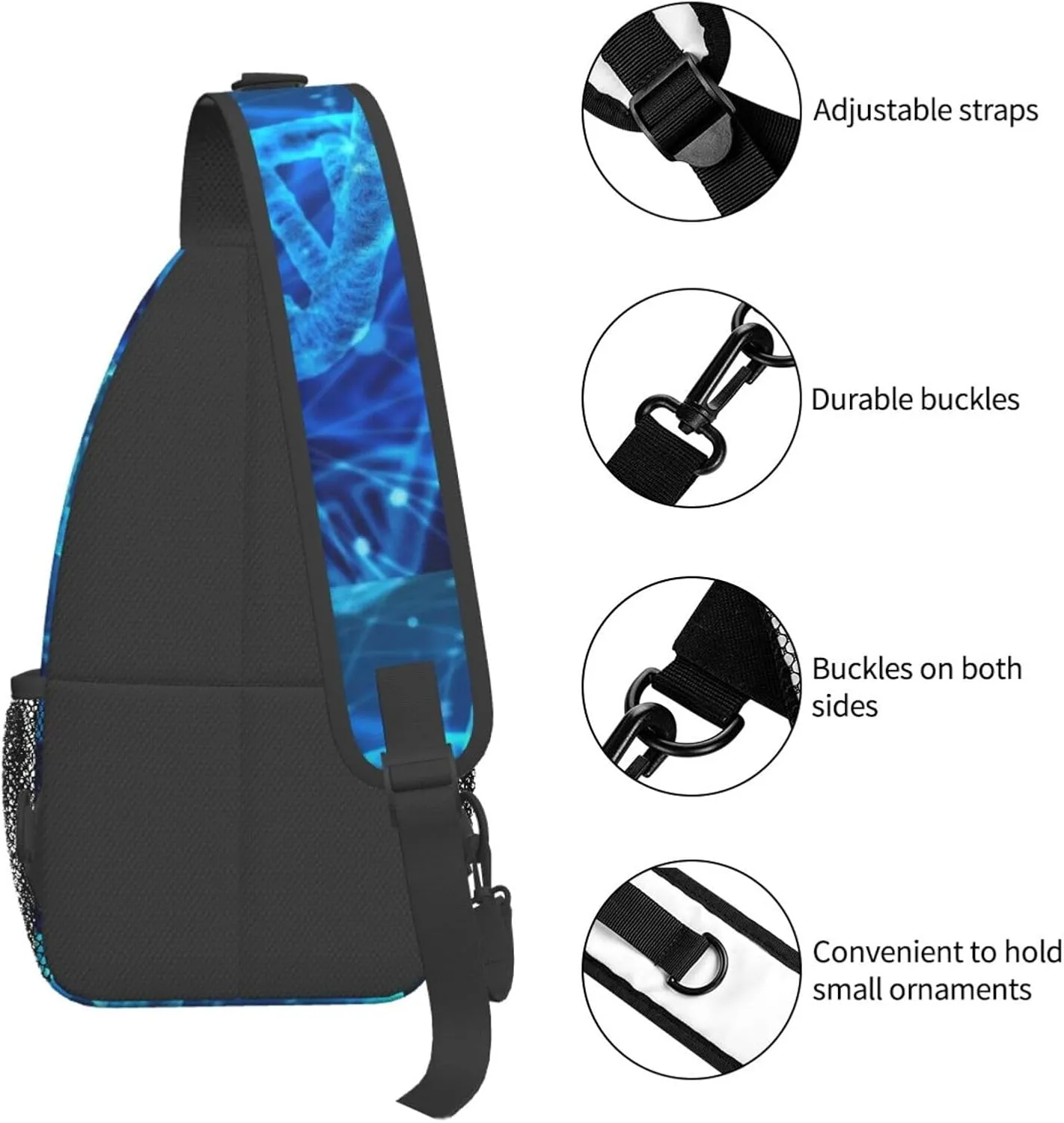 Cute Nurse Print Crossbody Sling Backpack For Women Men,Sling Bag Travel Hiking Chest Bag Daypack