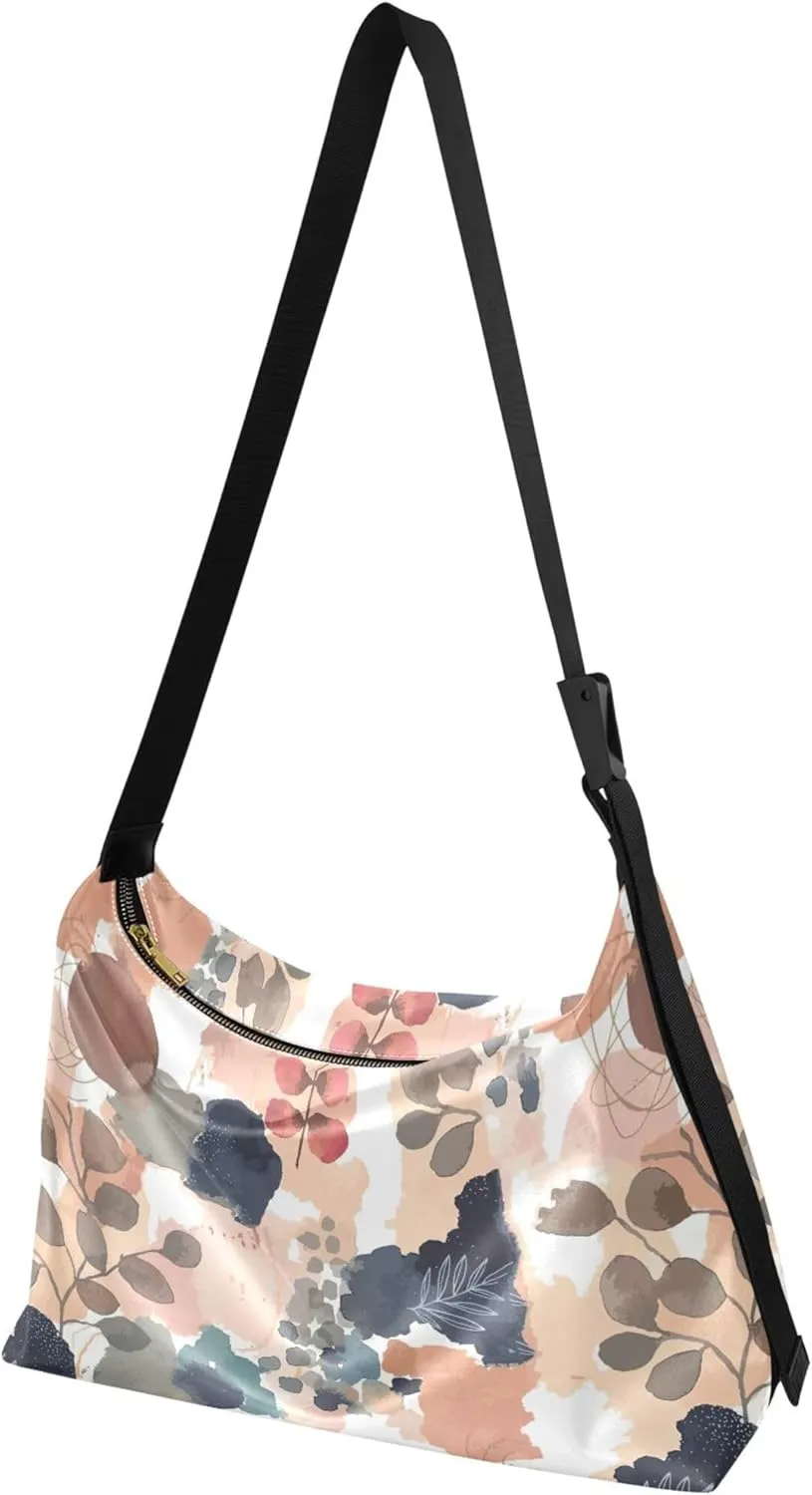 Cute Sloth Kawaii Animal Leather Hobo Bags for Women Large Men Leather Purse Trendy Leaf Print Shoulder Designer Bag