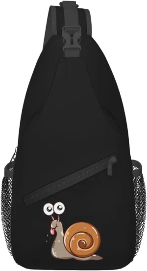 Cute Snail Crossbody Bags For Women Men Chest Backpack Gym Shoulder Bag Travel Outdoor Sports Casual Crossbody Bags
