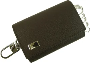 D-1450 Men's PLAIN Plain PVC Key Case, 6 Rows, dark brown